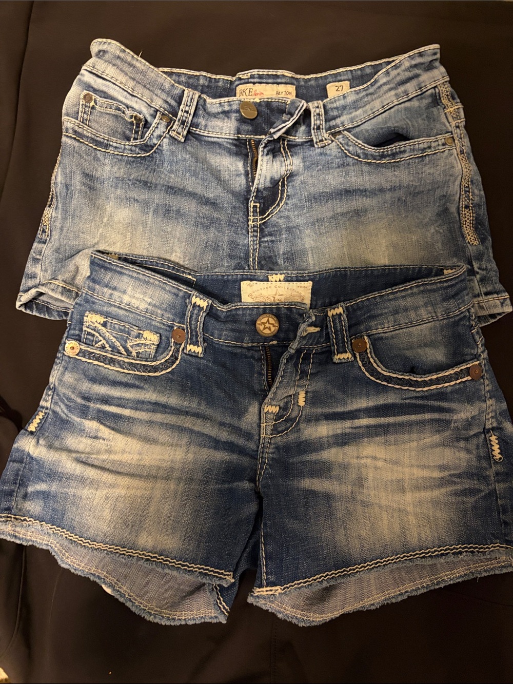 BKE and Big Star Women's Light Blue Washed Denim Jean Shorts